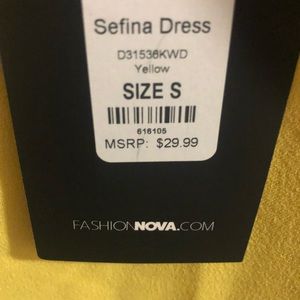 Fashion Nova yellow summer dress.